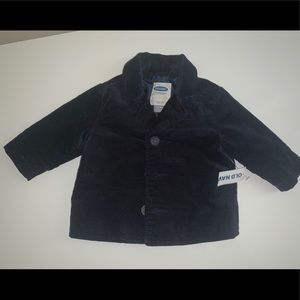 Navy blue velvet blazer